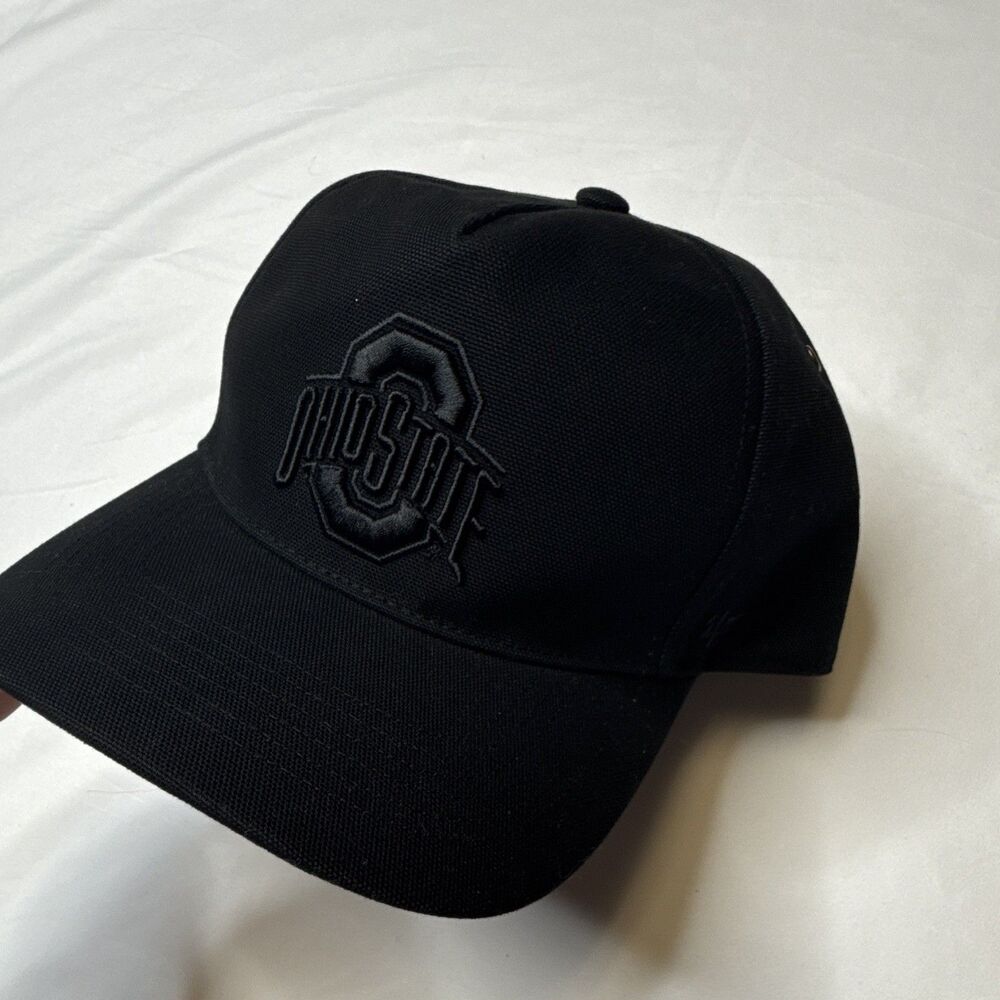 New Men's Carhartt x '47 Solid Black Ohio State Buckeyes Adjustable Hat